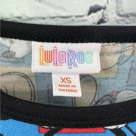 LuLaRoe Disney Mickey Mouse‎ Randy Baseball Shirt Blue With Black Sleeves XS - Picture 4 of 4